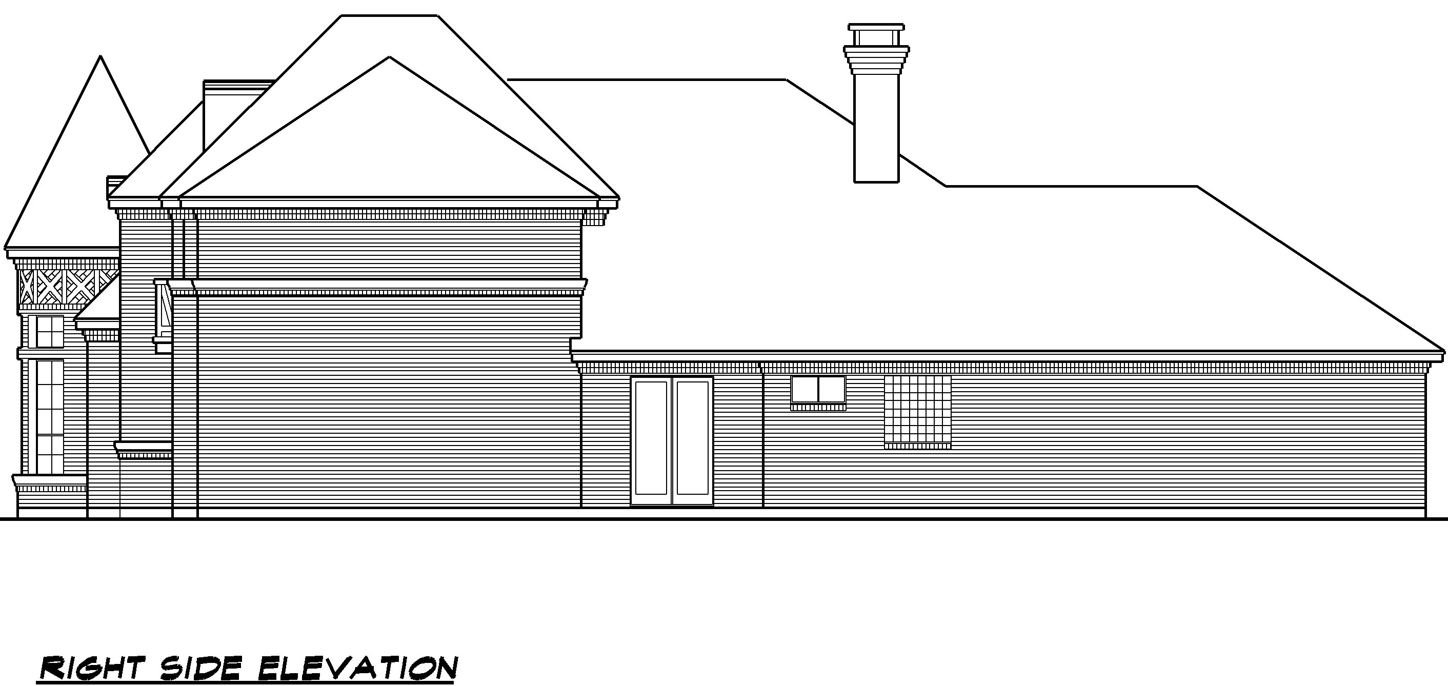 Home Plan Right Elevation of this 3-Bedroom,3454 Sq Ft Plan -195-1008