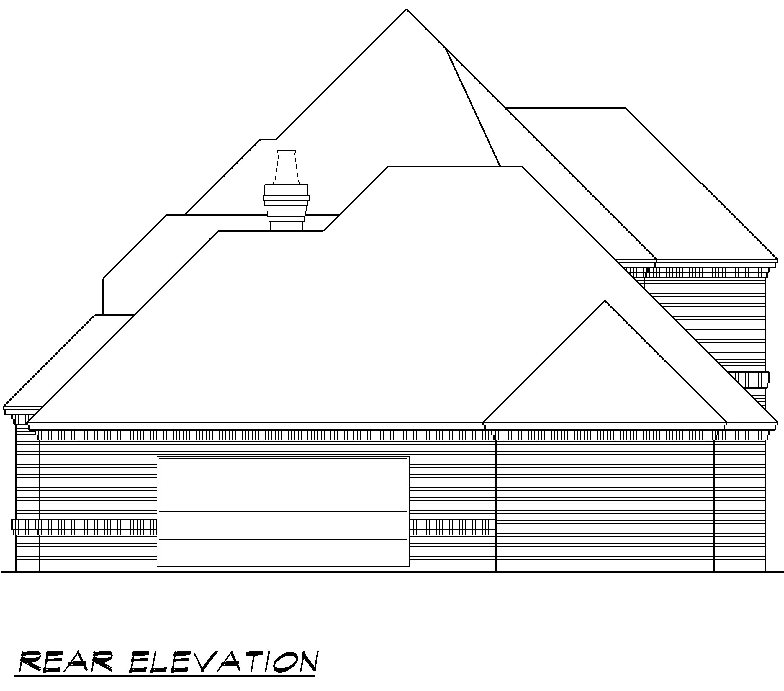 Home Plan Rear Elevation of this 3-Bedroom,3639 Sq Ft Plan -195-1010