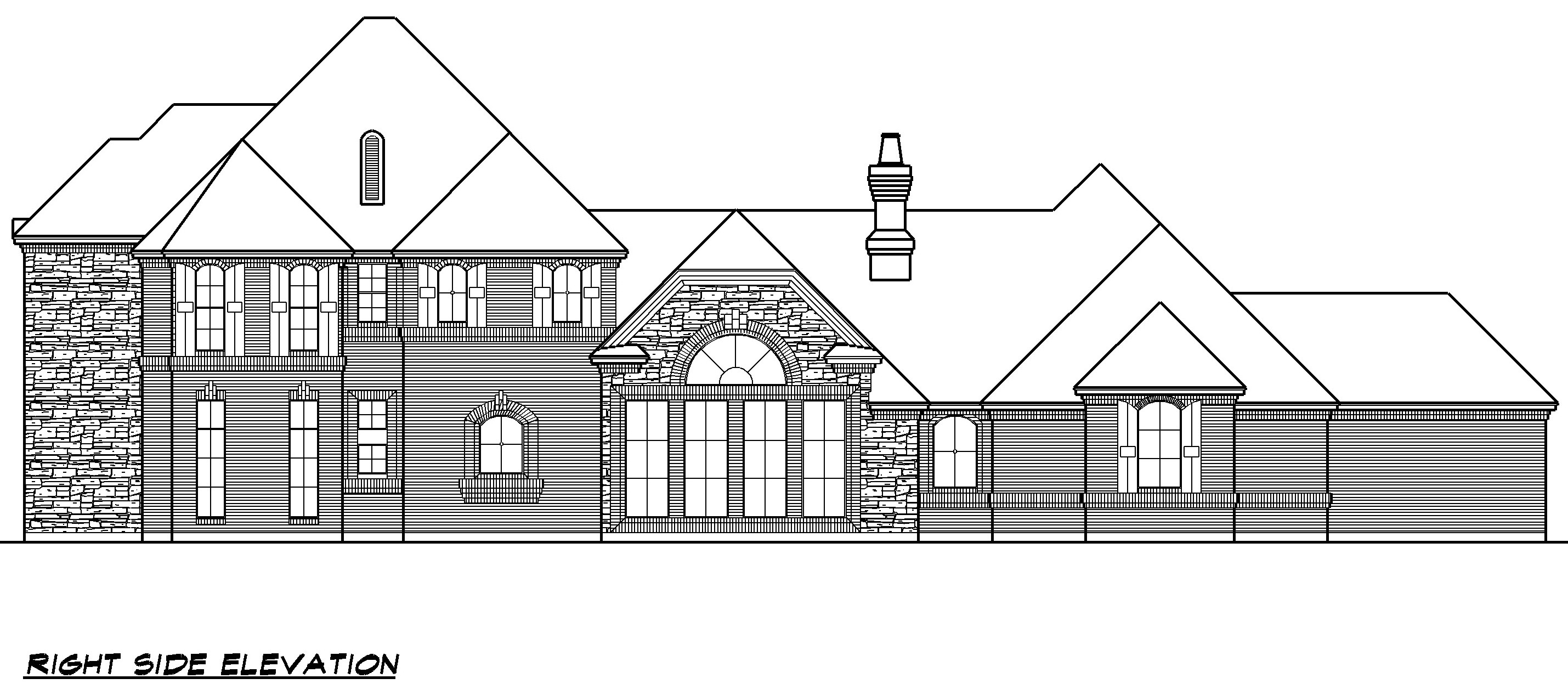 Home Plan Right Elevation of this 3-Bedroom,3639 Sq Ft Plan -195-1010