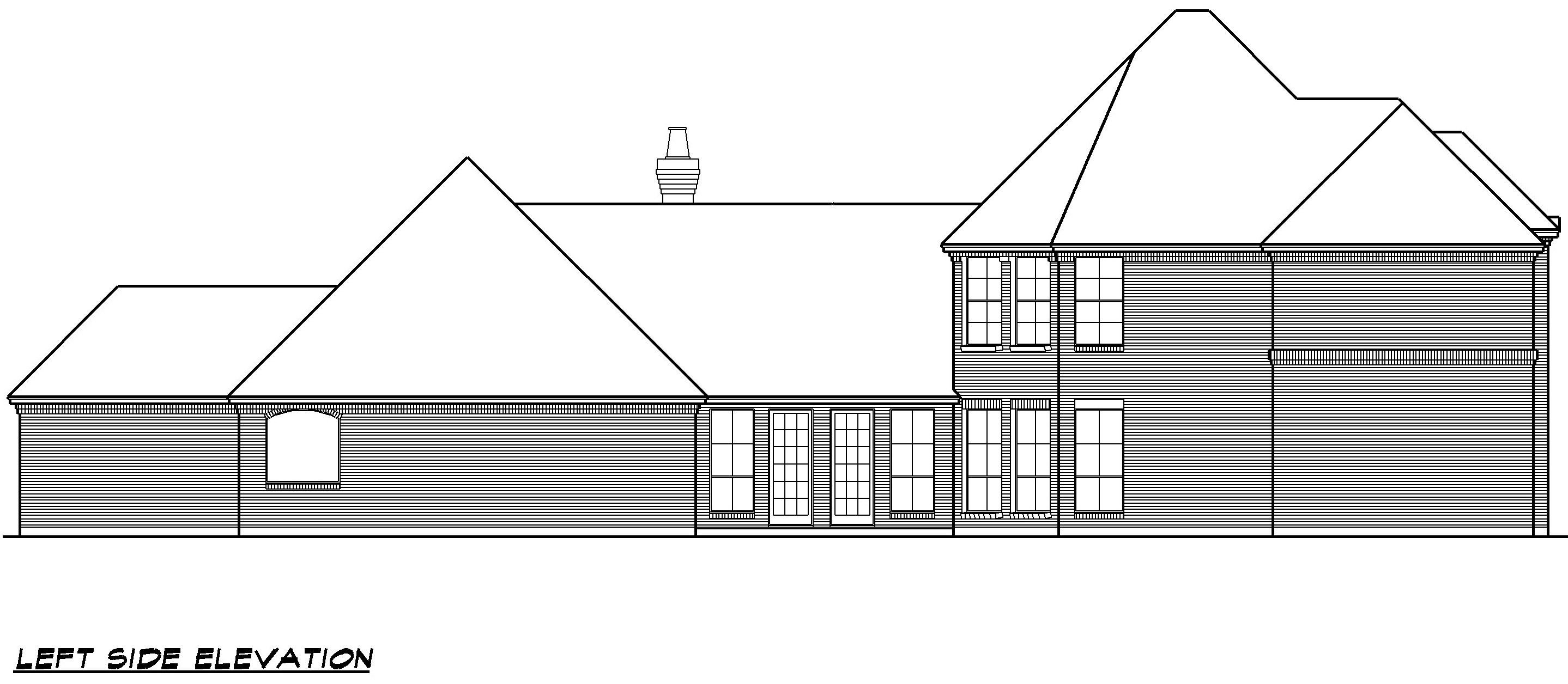 Home Plan Left Elevation of this 3-Bedroom,3639 Sq Ft Plan -195-1010