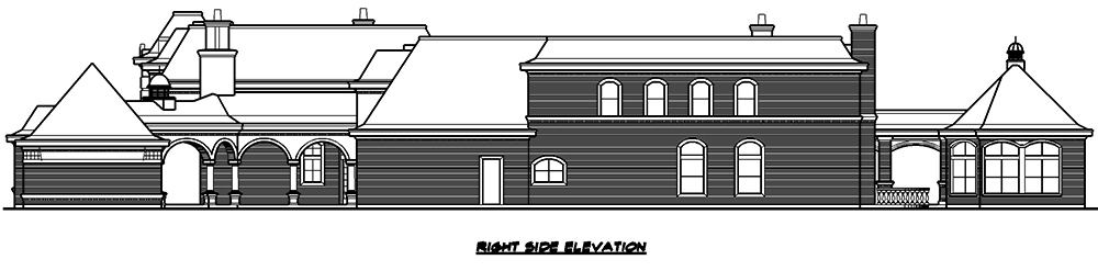 Home Plan Right Elevation of this 7-Bedroom,15079 Sq Ft Plan -195-1012
