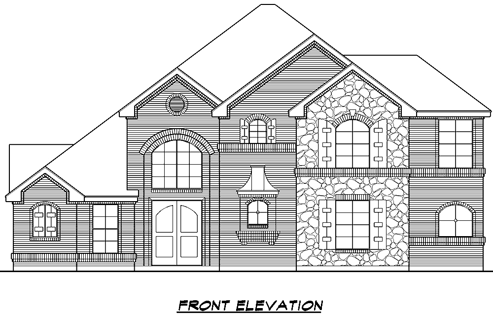 Home Plan Front Elevation of this 5-Bedroom,3062 Sq Ft Plan -195-1014