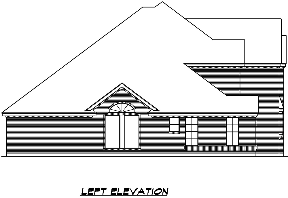 Home Plan Left Elevation of this 5-Bedroom,3062 Sq Ft Plan -195-1014