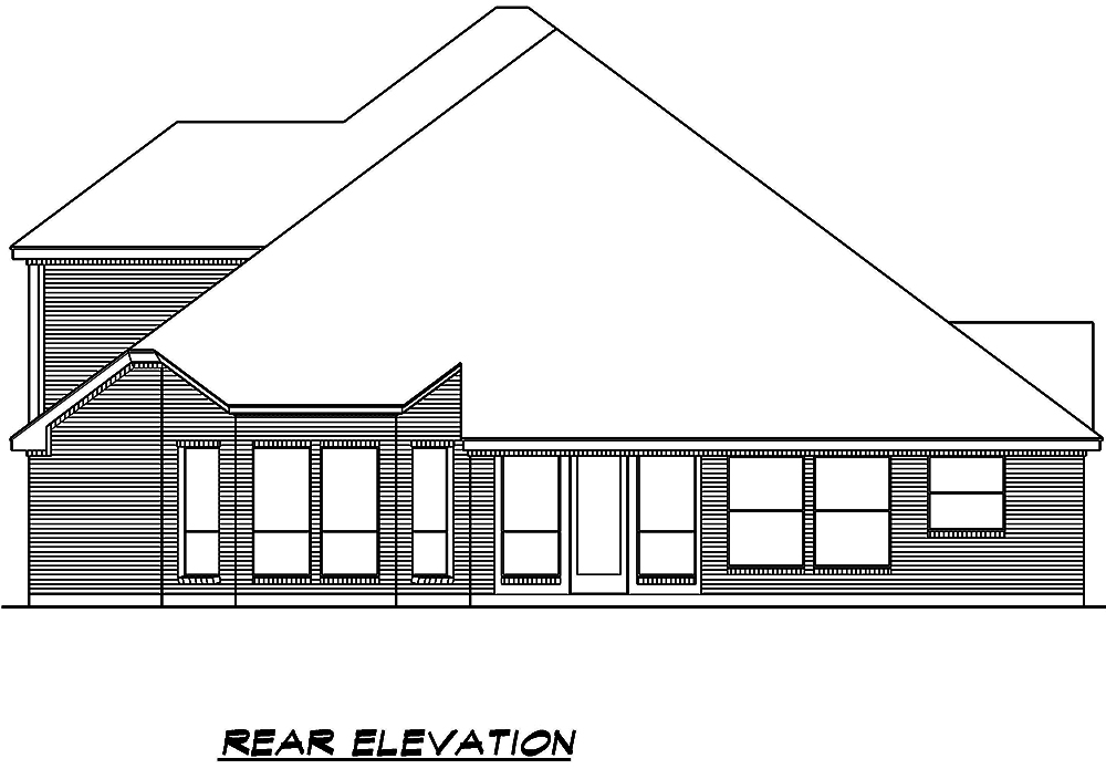 Home Plan Rear Elevation of this 5-Bedroom,3062 Sq Ft Plan -195-1014