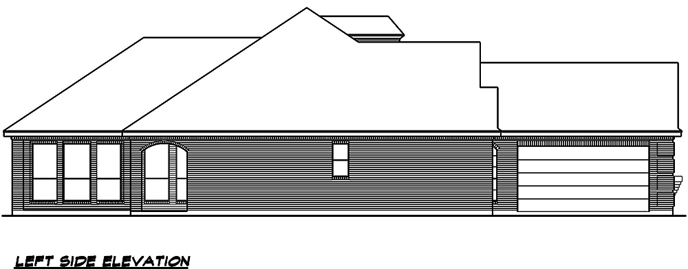 Home Plan Left Elevation of this 3-Bedroom,2208 Sq Ft Plan -195-1018