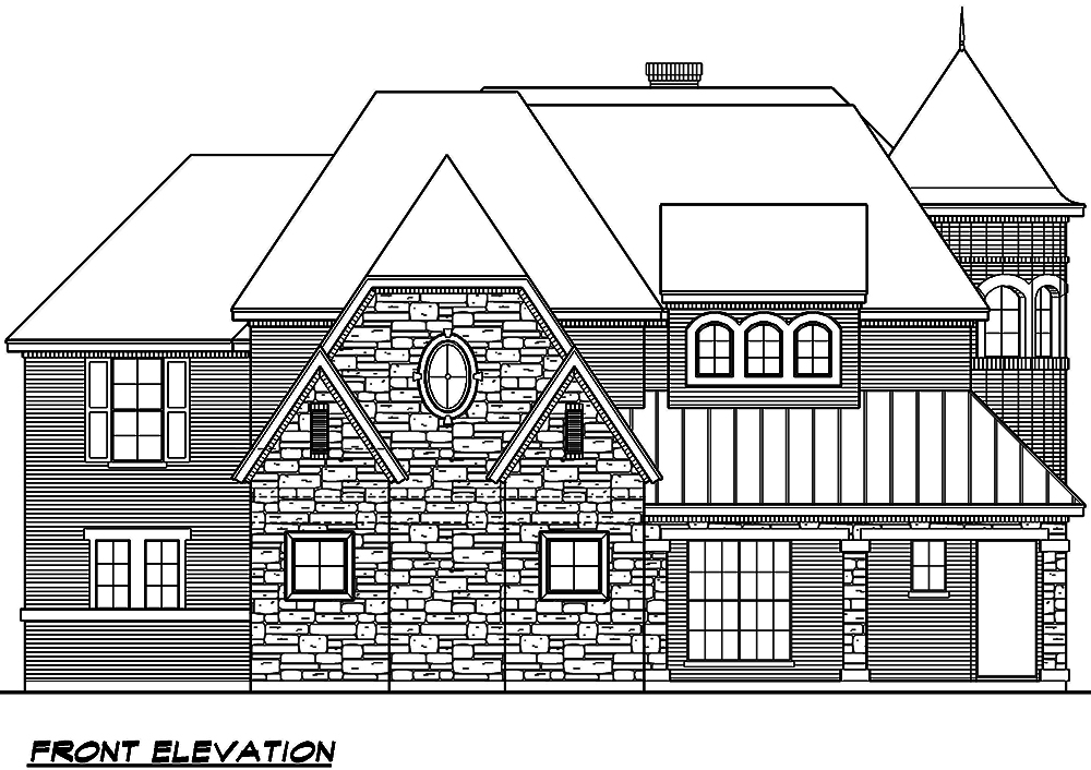 Home Plan Front Elevation of this 4-Bedroom,4936 Sq Ft Plan -195-1019