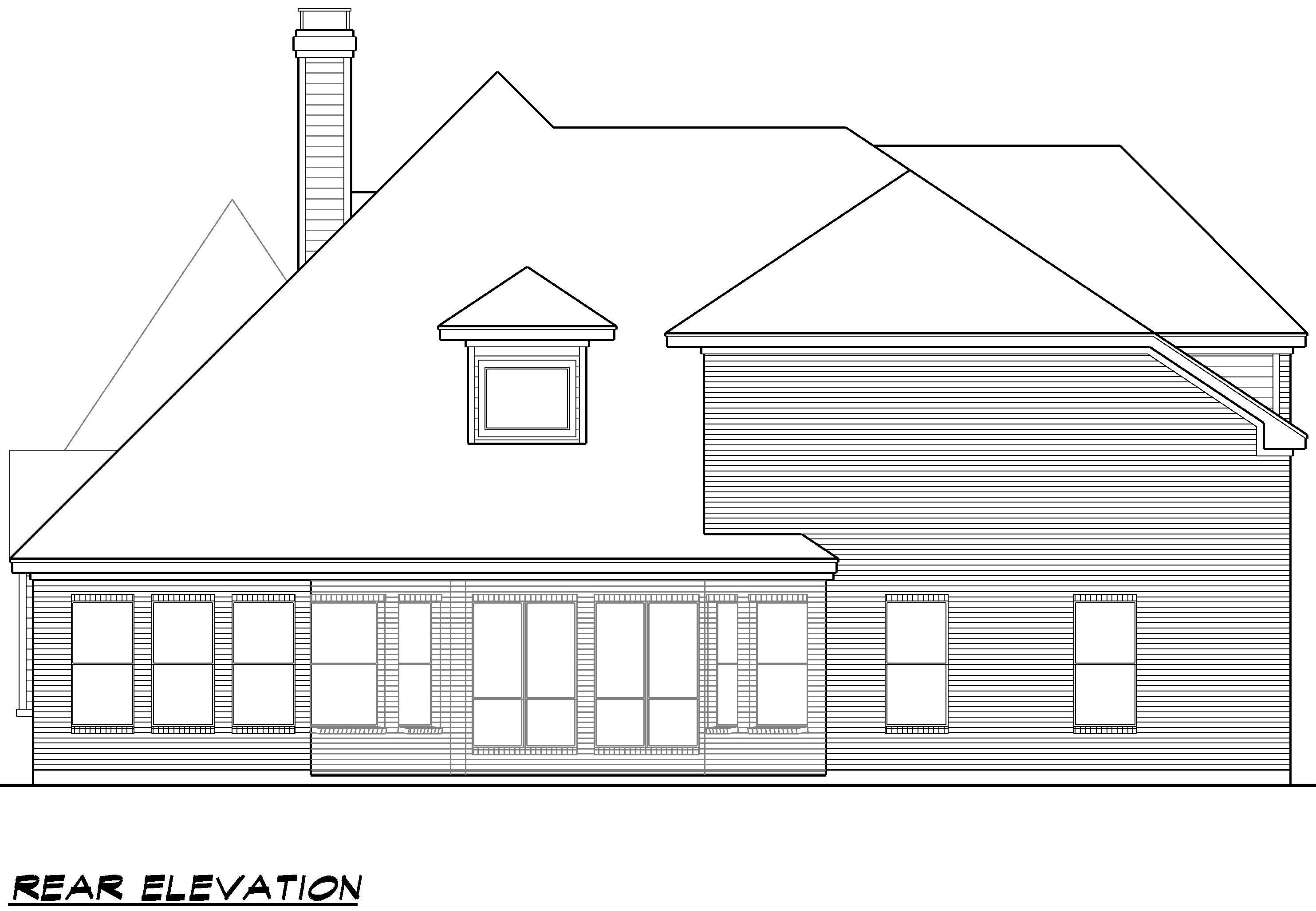 Home Plan Rear Elevation of this 4-Bedroom,4268 Sq Ft Plan -195-1024