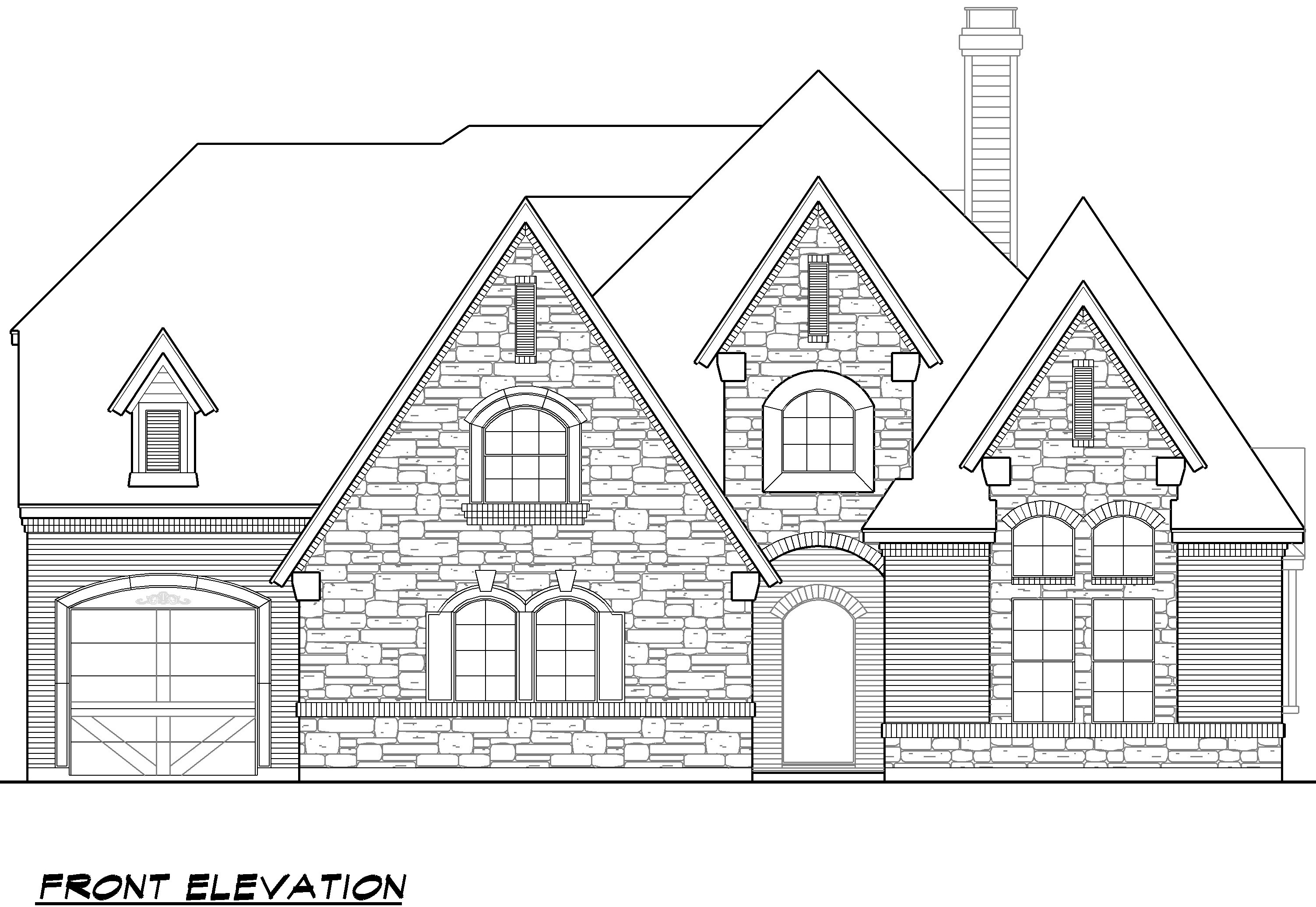 Home Plan Front Elevation of this 4-Bedroom,4268 Sq Ft Plan -195-1024