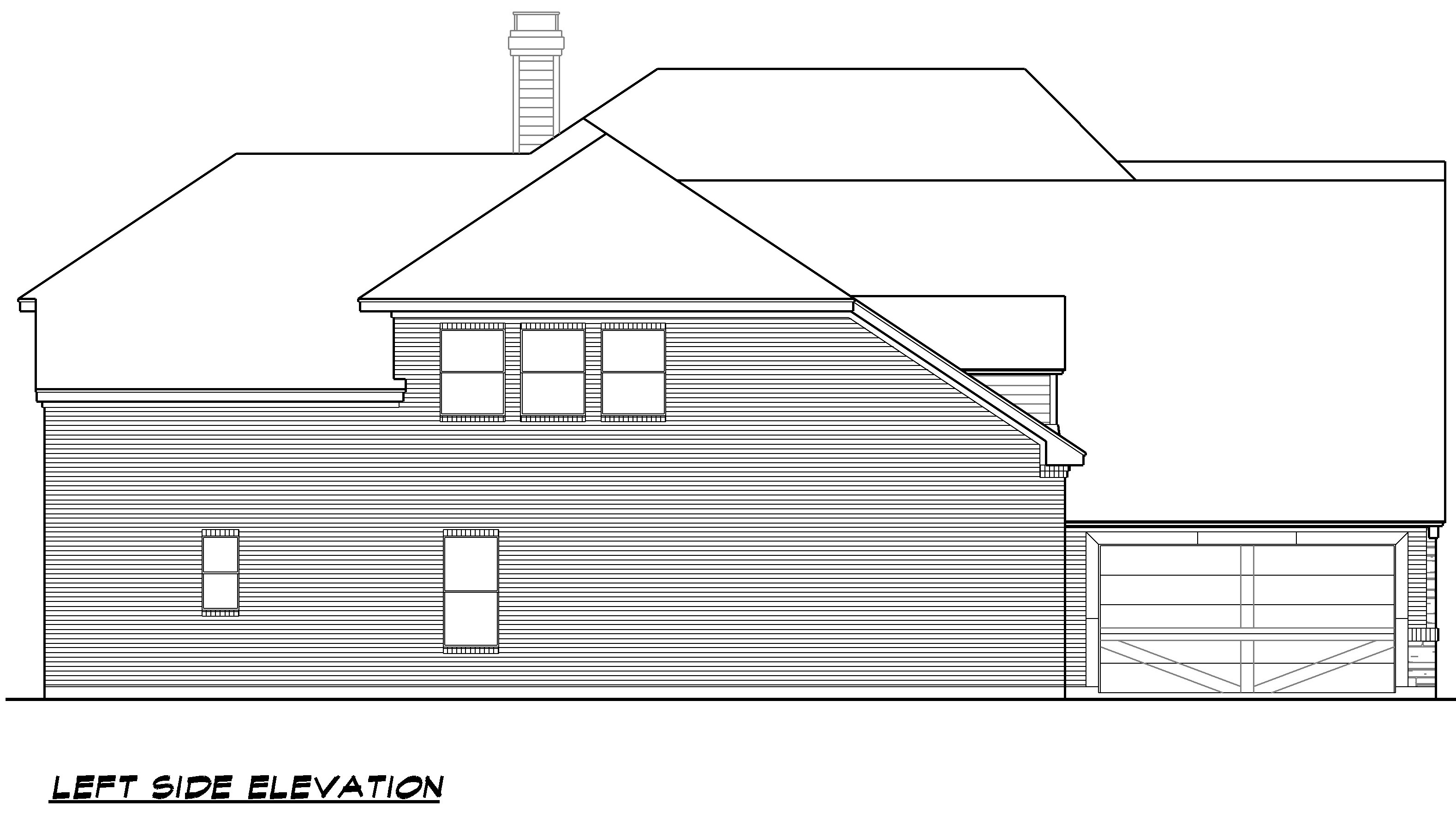 Home Plan Left Elevation of this 4-Bedroom,4268 Sq Ft Plan -195-1024