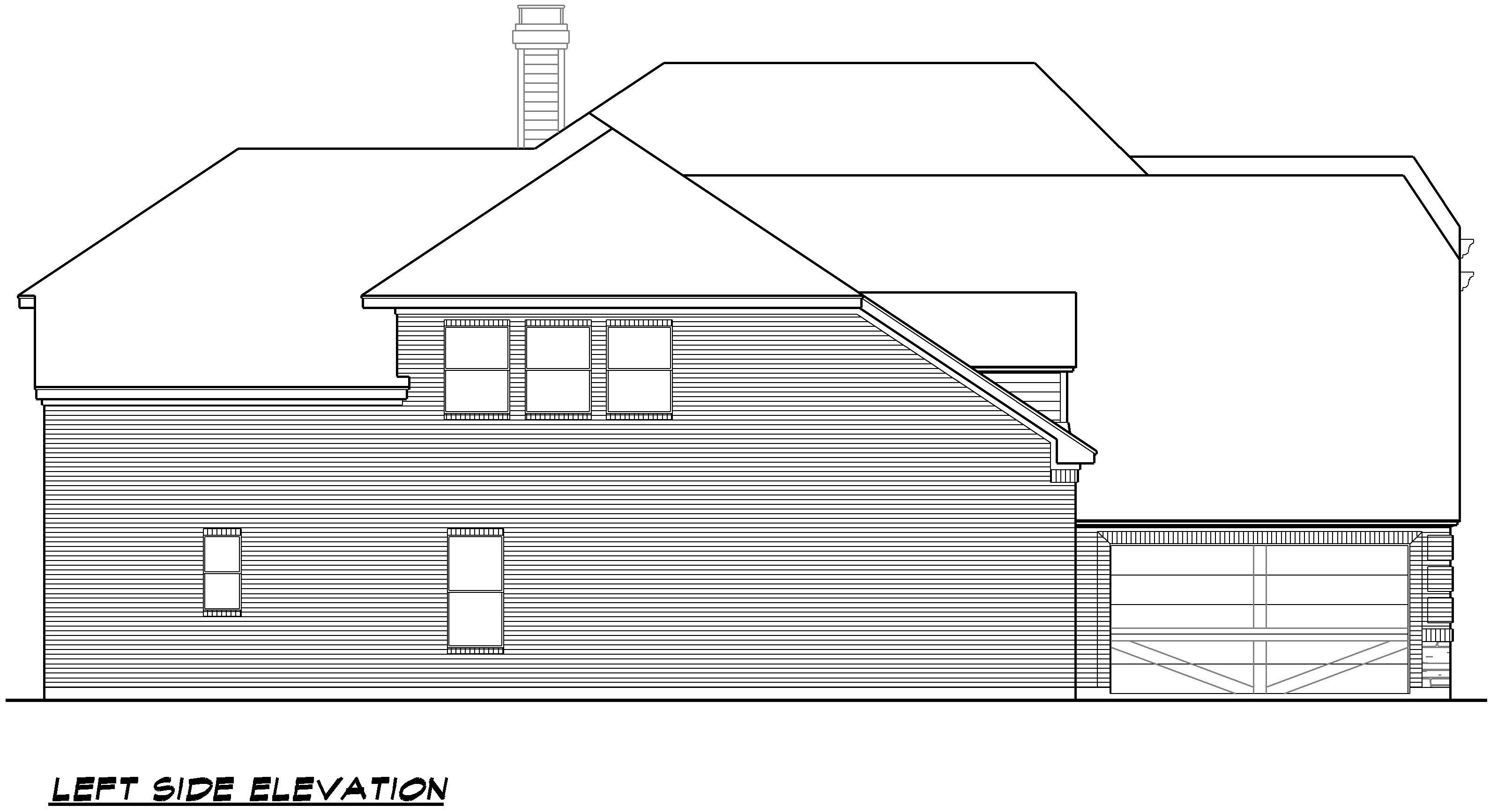 Home Plan Left Elevation of this 4-Bedroom,4268 Sq Ft Plan -195-1025