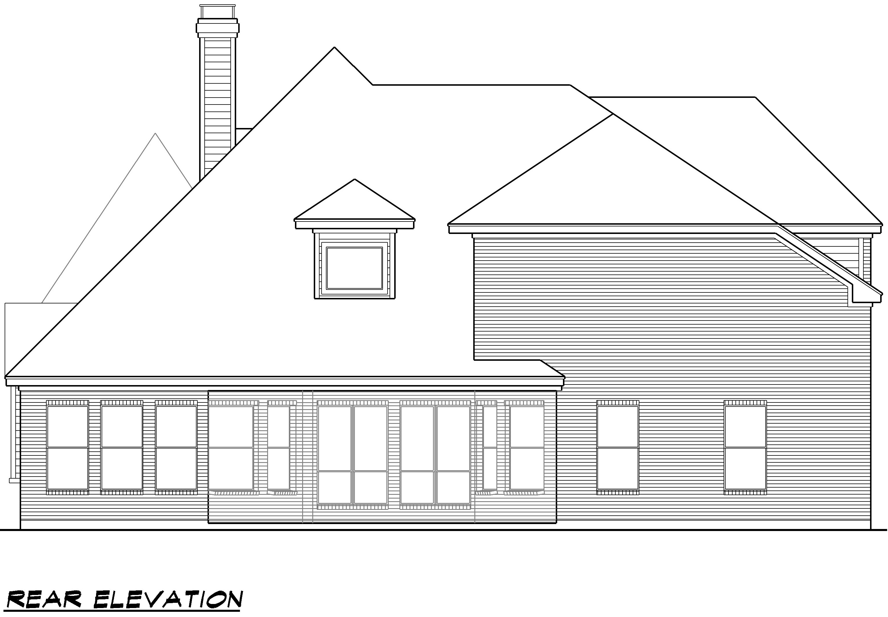 Home Plan Rear Elevation of this 4-Bedroom,4268 Sq Ft Plan -195-1025