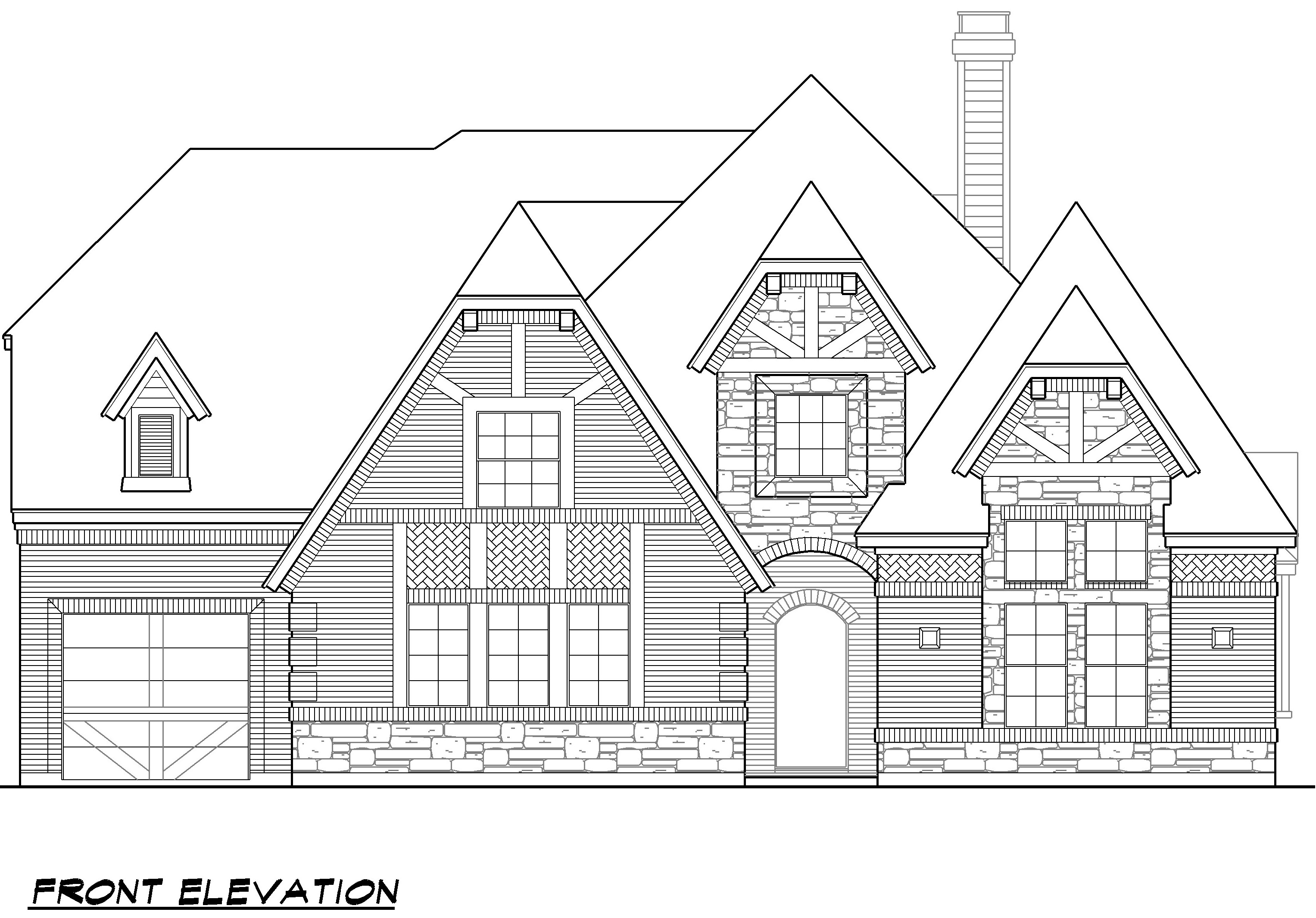 Home Plan Front Elevation of this 4-Bedroom,4268 Sq Ft Plan -195-1025