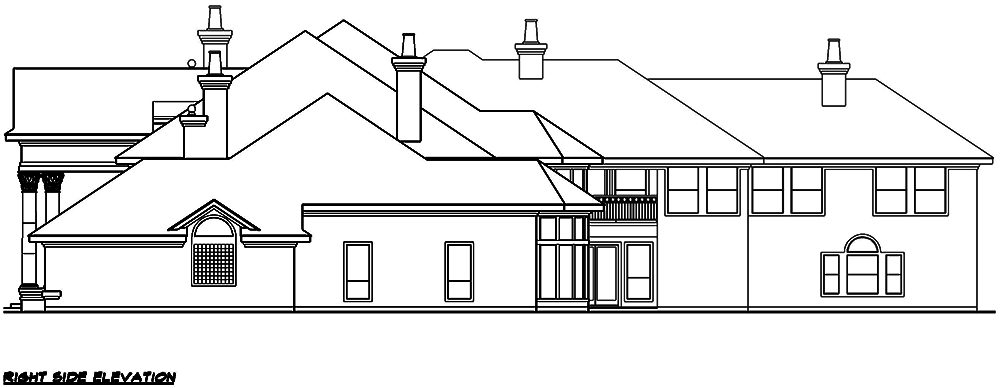 Home Plan Right Elevation of this 5-Bedroom,10325 Sq Ft Plan -195-1029