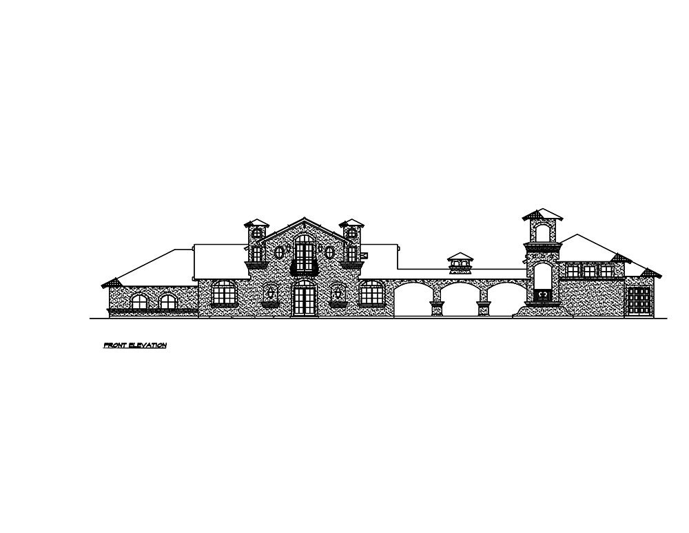 Home Plan Front Elevation of this 4-Bedroom,2845 Sq Ft Plan -195-1030