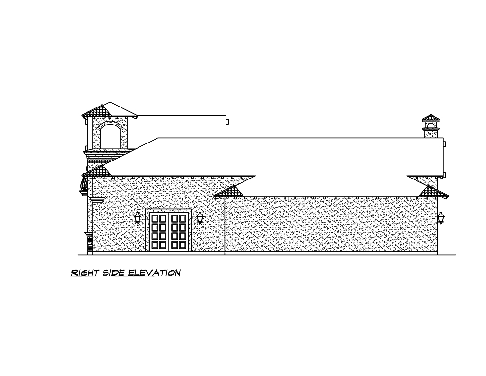 Home Plan Right Elevation of this 4-Bedroom,2845 Sq Ft Plan -195-1030