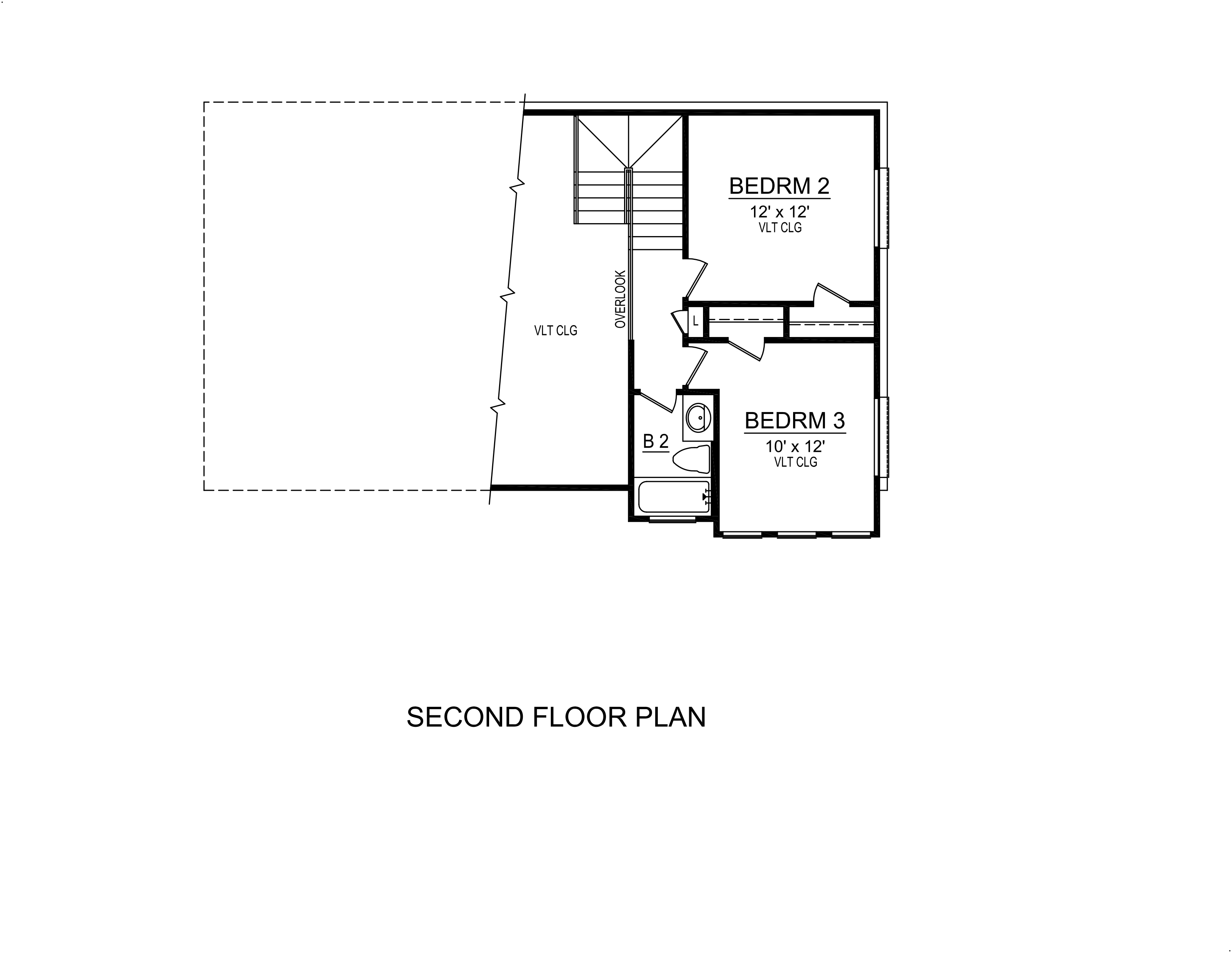 Floor Plan Second Story of Vacation Homes Plan #195-1031
