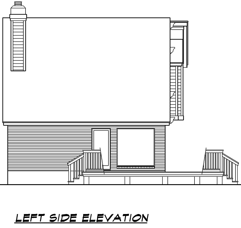 Home Plan Left Elevation of this 3-Bedroom,1526 Sq Ft Plan -195-1031
