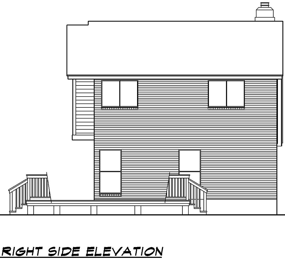 Home Plan Right Elevation of this 3-Bedroom,1526 Sq Ft Plan -195-1031
