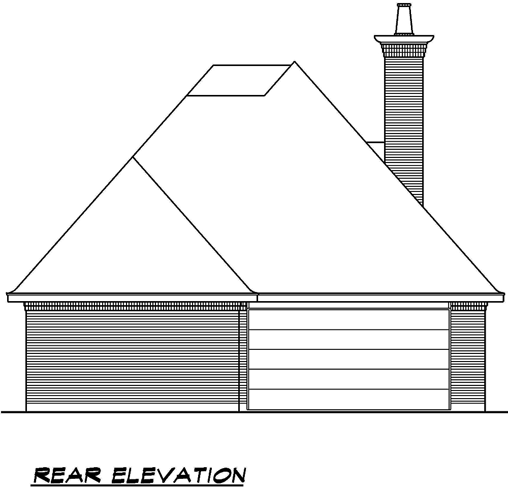 Home Plan Rear Elevation of this 3-Bedroom,2351 Sq Ft Plan -195-1034