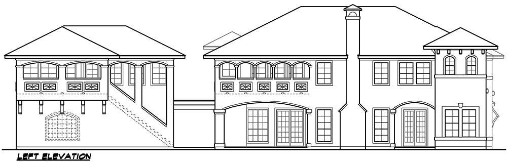 Home Plan Left Elevation of this 5-Bedroom,4251 Sq Ft Plan -195-1041