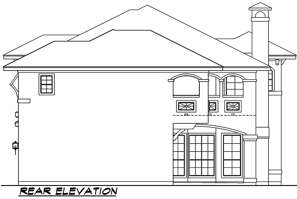 Home Plan Rear Elevation of this 5-Bedroom,4251 Sq Ft Plan -195-1041