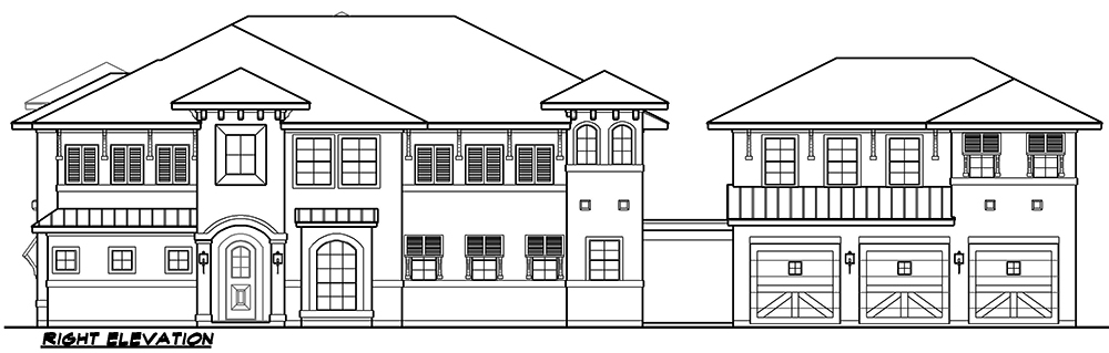 Home Plan Right Elevation of this 5-Bedroom,4251 Sq Ft Plan -195-1041