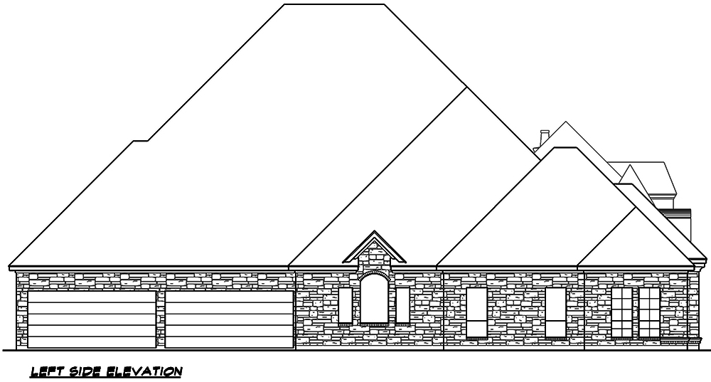 Home Plan Left Elevation of this 4-Bedroom,4977 Sq Ft Plan -195-1046