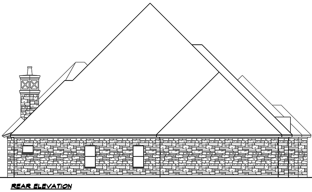 Home Plan Rear Elevation of this 4-Bedroom,4977 Sq Ft Plan -195-1046