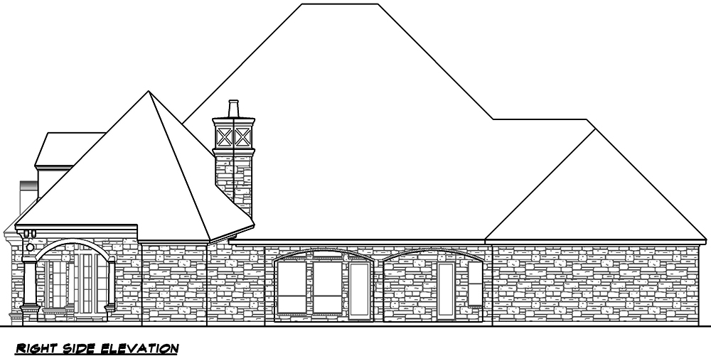 Home Plan Right Elevation of this 4-Bedroom,4977 Sq Ft Plan -195-1046