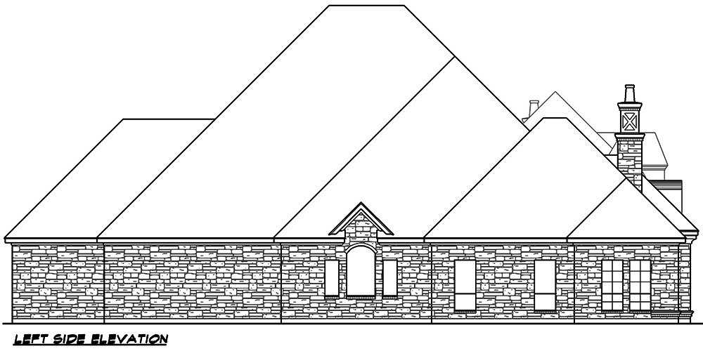 Home Plan Left Elevation of this 4-Bedroom,4956 Sq Ft Plan -195-1047