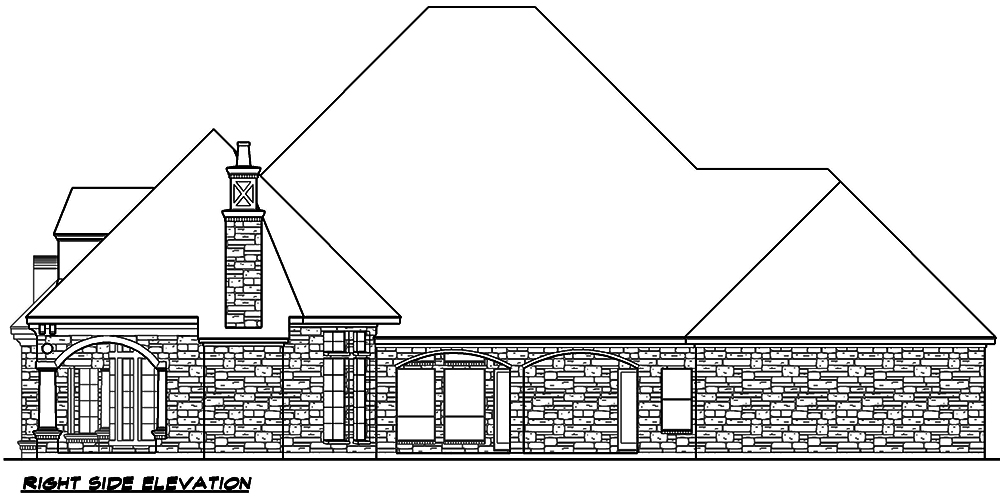 Home Plan Right Elevation of this 4-Bedroom,4956 Sq Ft Plan -195-1047
