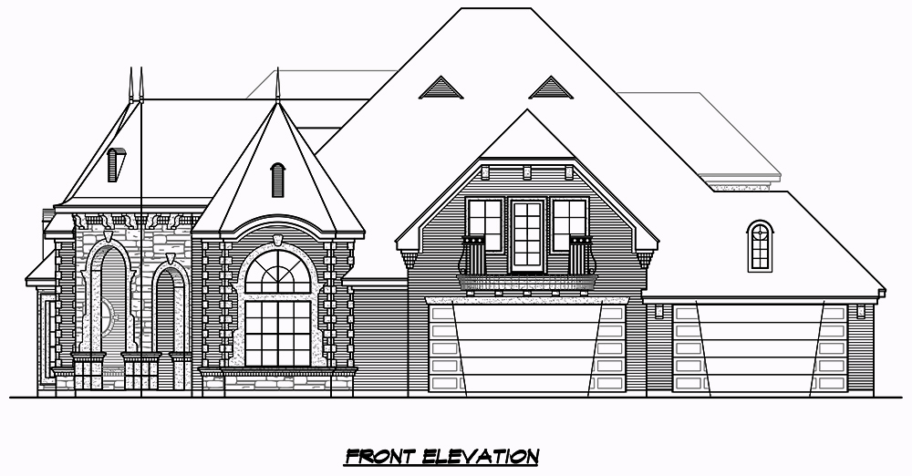 Home Plan Front Elevation of this 3-Bedroom,3043 Sq Ft Plan -195-1049