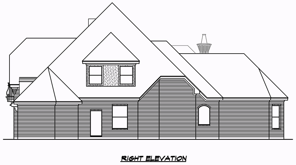 Home Plan Right Elevation of this 3-Bedroom,3043 Sq Ft Plan -195-1049