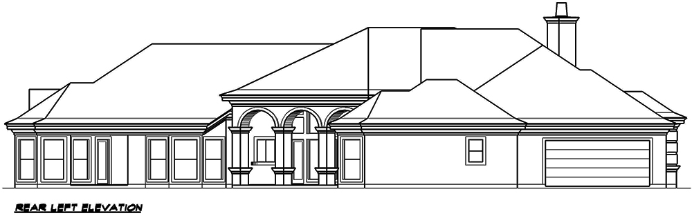 Home Plan Rear Elevation of this 3-Bedroom,5108 Sq Ft Plan -195-1051