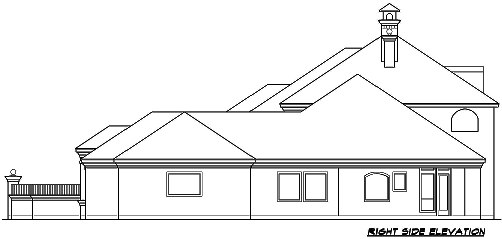 Home Plan Right Elevation of this 4-Bedroom,4674 Sq Ft Plan -195-1052
