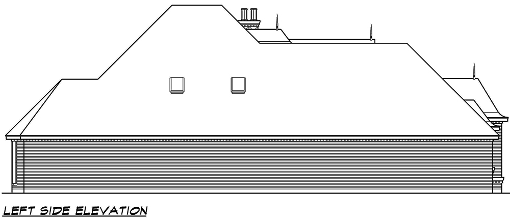 Home Plan Left Elevation of this 3-Bedroom,3244 Sq Ft Plan -195-1054