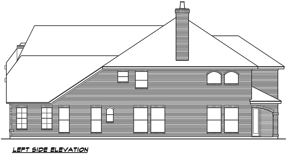 Home Plan Left Elevation of this 4-Bedroom,4897 Sq Ft Plan -195-1057