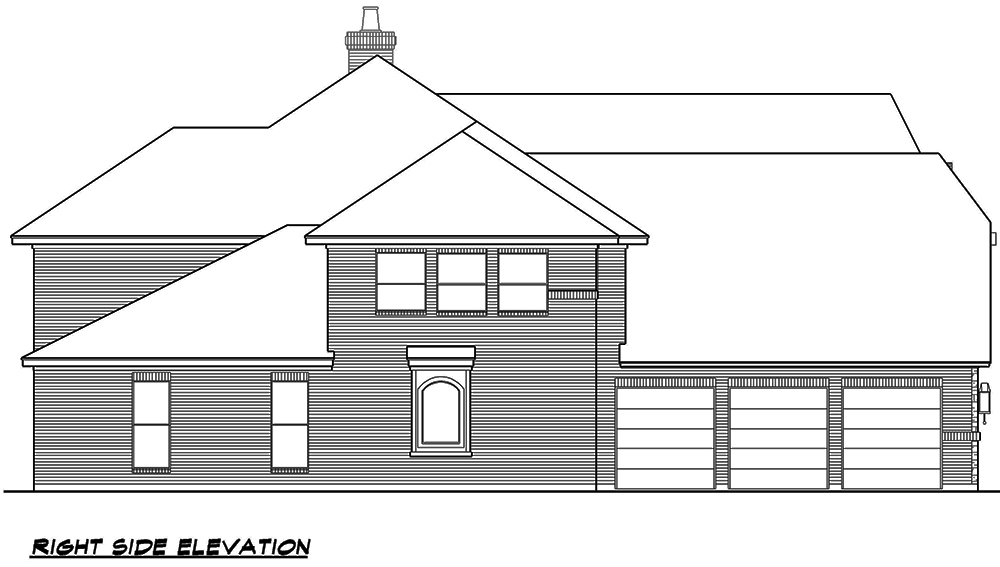 Home Plan Right Elevation of this 4-Bedroom,4897 Sq Ft Plan -195-1057