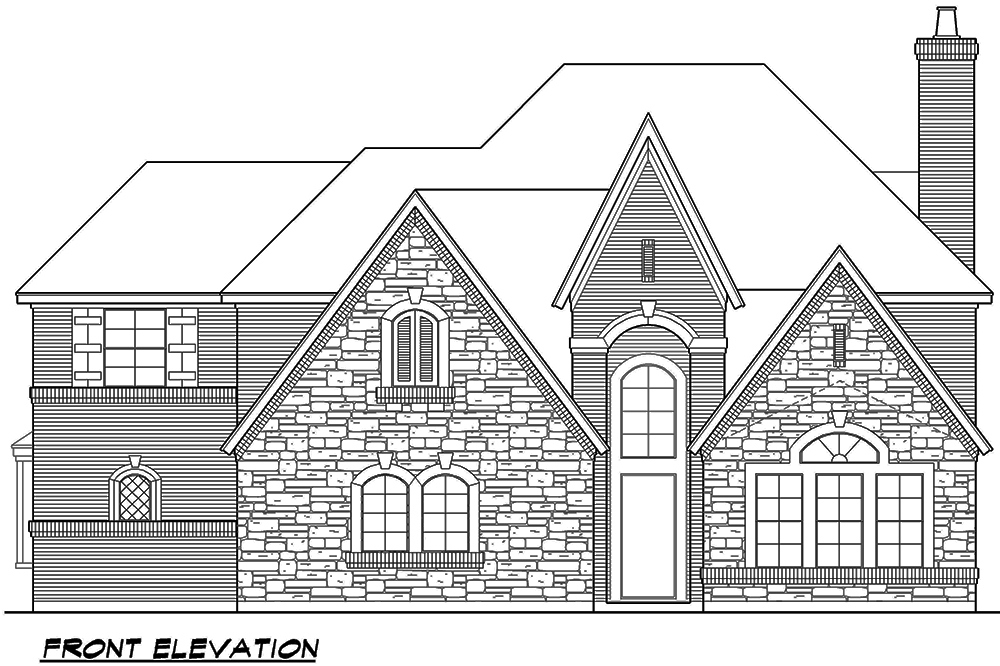 Home Plan Front Elevation of this 4-Bedroom,4897 Sq Ft Plan -195-1058