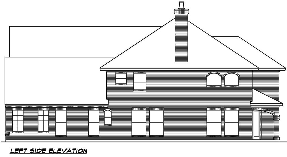 Home Plan Left Elevation of this 4-Bedroom,4897 Sq Ft Plan -195-1058