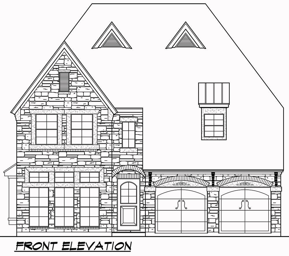 Home Plan Front Elevation of this 3-Bedroom,3407 Sq Ft Plan -195-1059