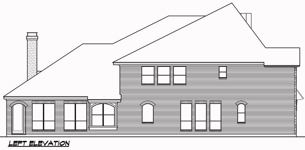 Home Plan Left Elevation of this 3-Bedroom,3407 Sq Ft Plan -195-1059