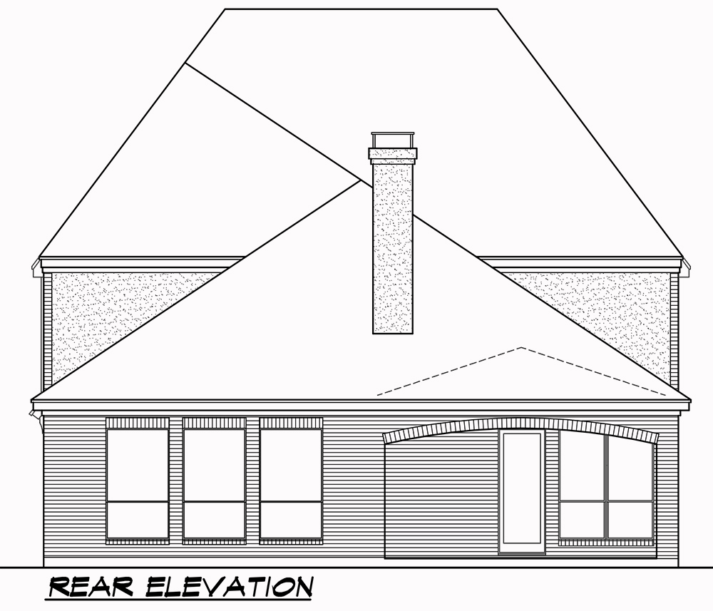 Home Plan Rear Elevation of this 3-Bedroom,3407 Sq Ft Plan -195-1059