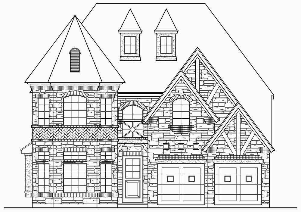 Home Plan Front Elevation of this 3-Bedroom,3407 Sq Ft Plan -195-1060