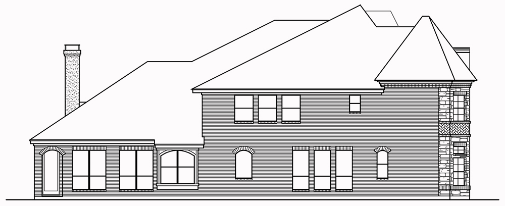 Home Plan Left Elevation of this 3-Bedroom,3407 Sq Ft Plan -195-1060