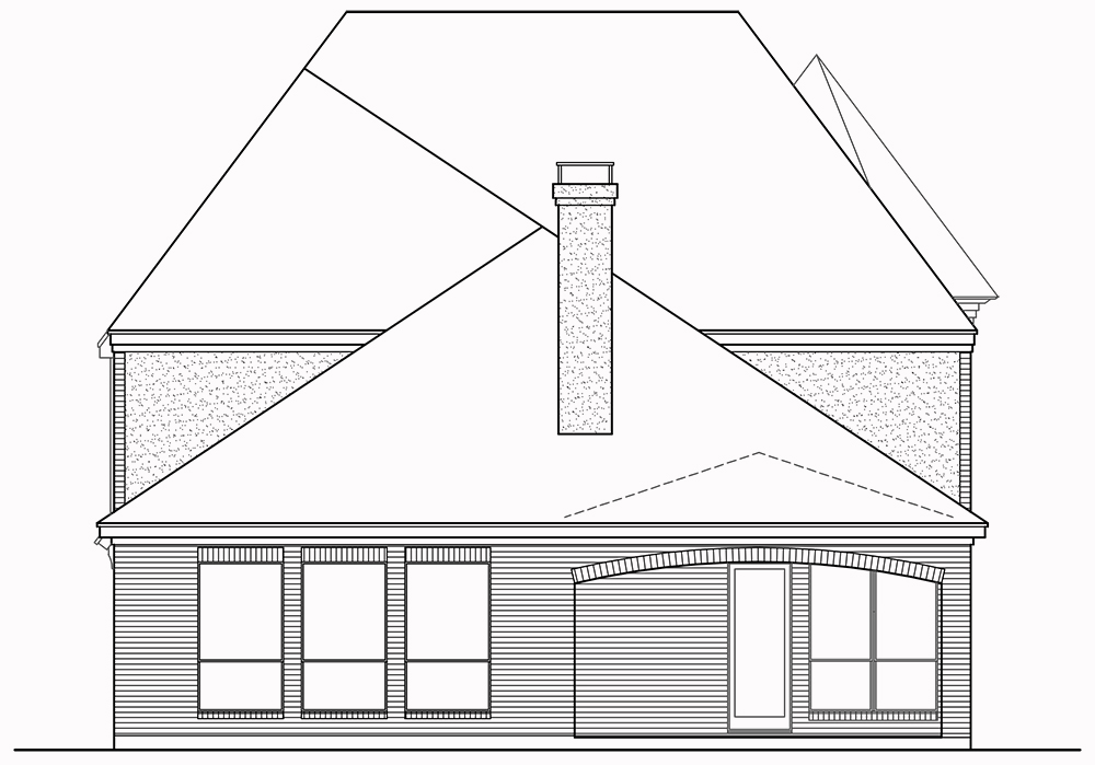 Home Plan Rear Elevation of this 3-Bedroom,3407 Sq Ft Plan -195-1060