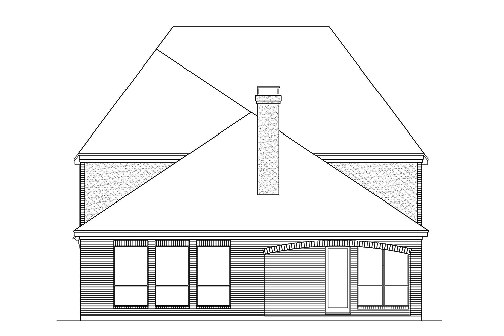 Home Plan Rear Elevation of this 3-Bedroom,3407 Sq Ft Plan -195-1061
