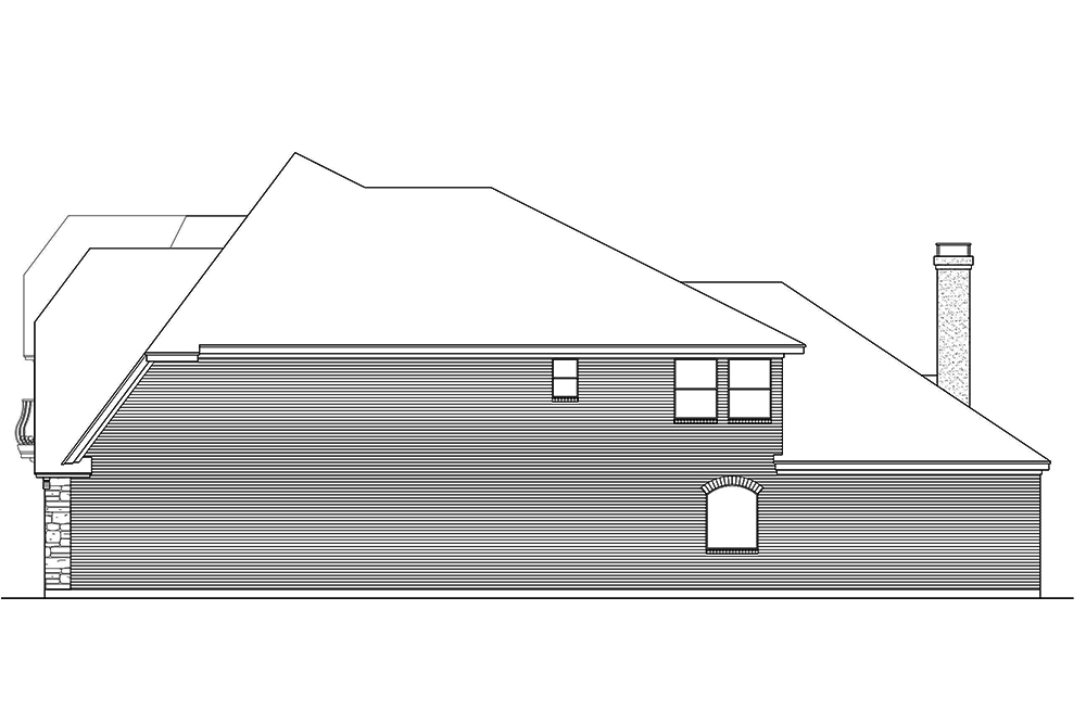 Home Plan Right Elevation of this 3-Bedroom,3407 Sq Ft Plan -195-1061