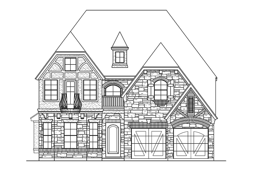 Home Plan Front Elevation of this 3-Bedroom,3407 Sq Ft Plan -195-1061