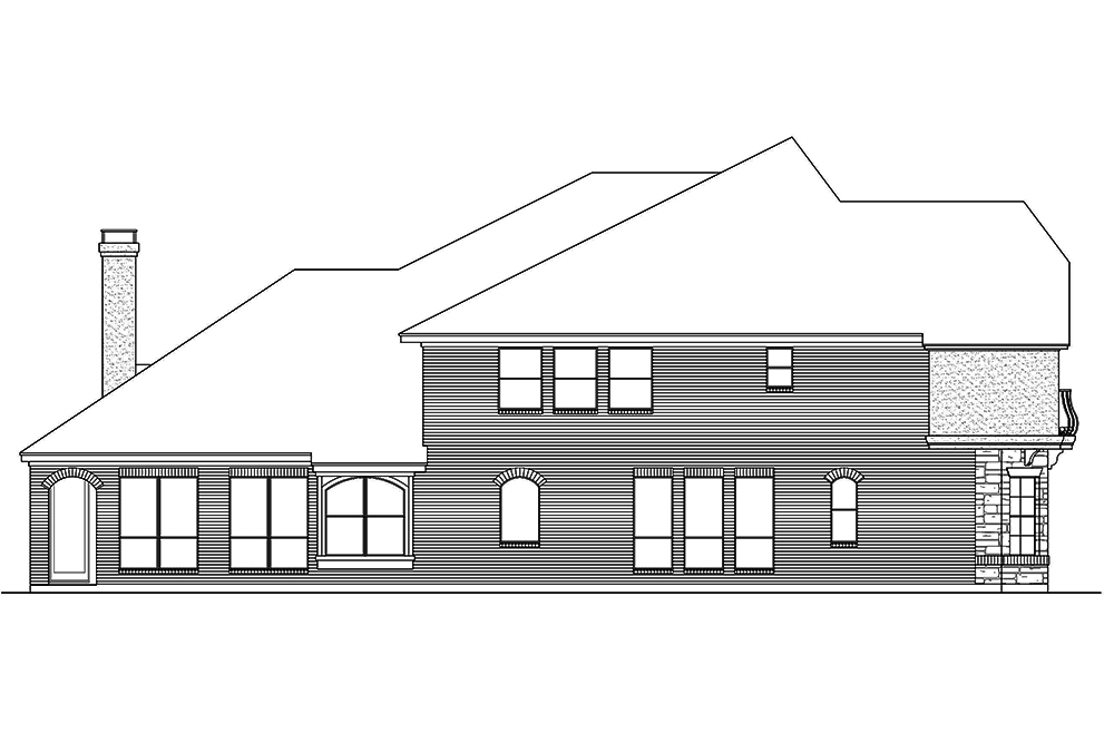 Home Plan Left Elevation of this 3-Bedroom,3407 Sq Ft Plan -195-1061